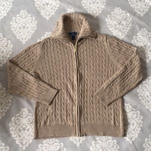 Karen Scott - Tan Zip-Up Sweater